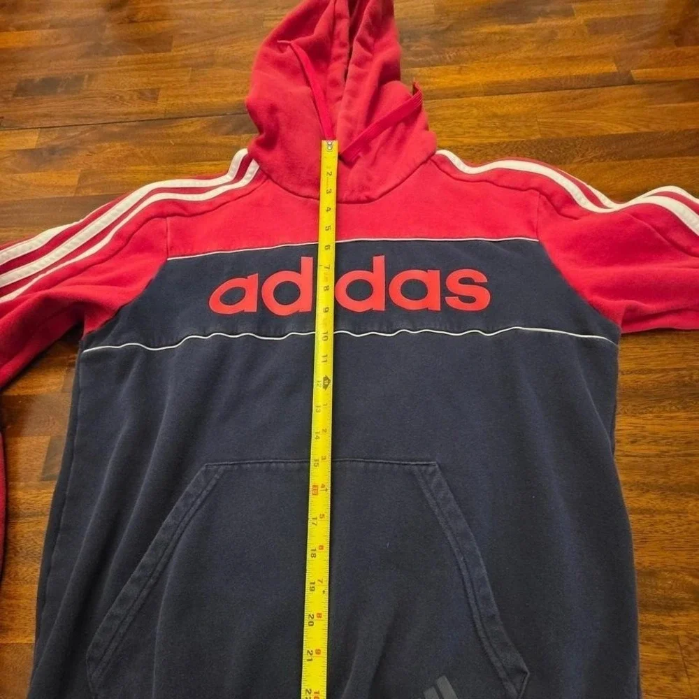 Adidas hoodie red and navy medium